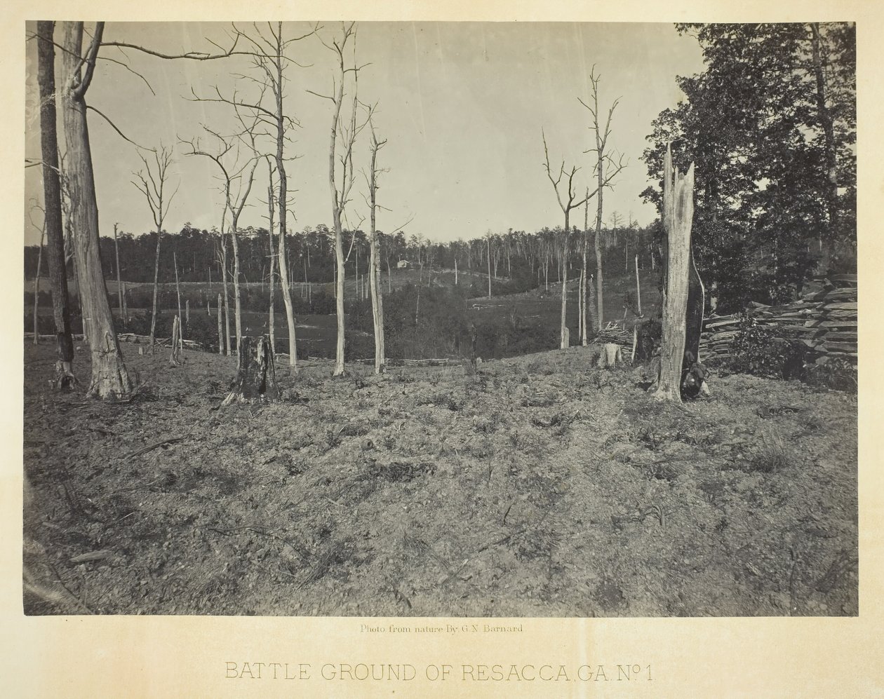 Slagveld van Resacca, GA, Nr. 1, 1866 door George N. Barnard