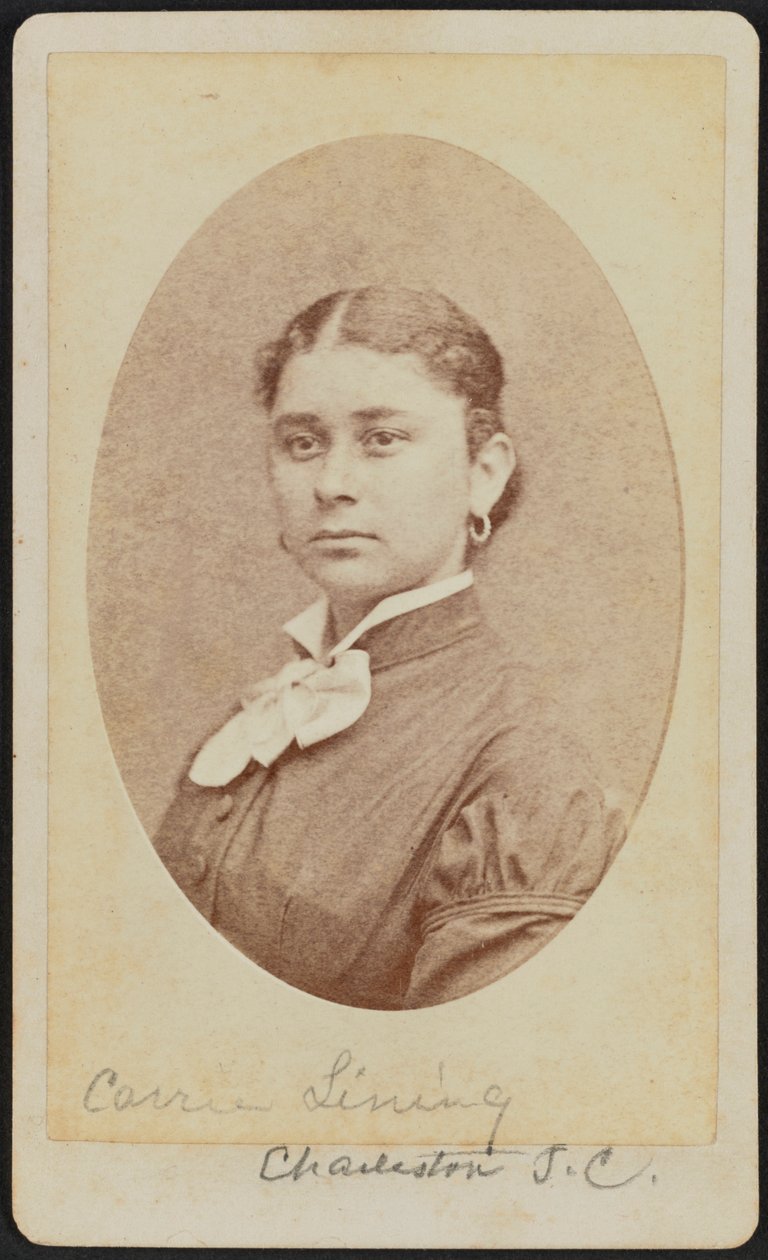 Carte-de-visite portret van Carrie Lining, ca. 1875 door George N. Barnard