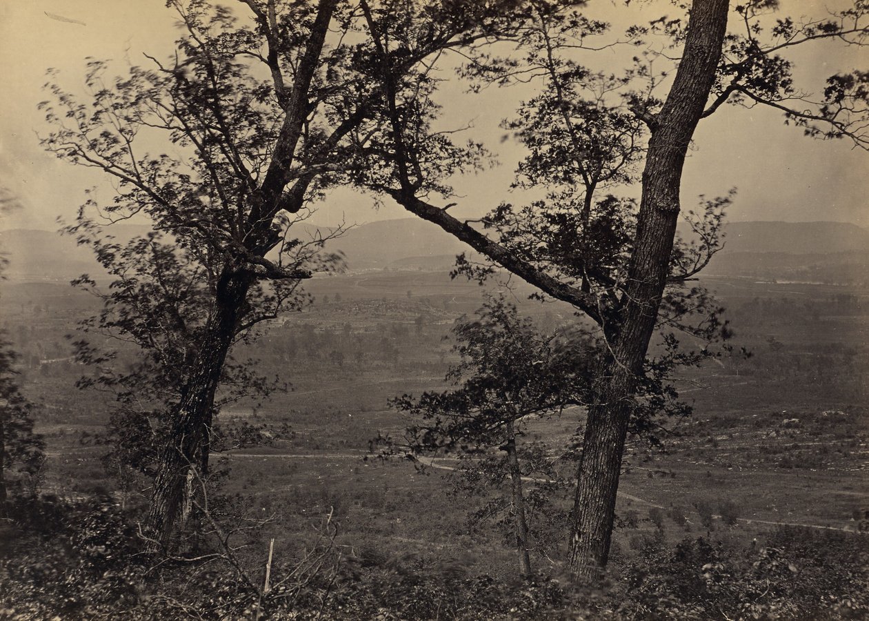Orchard Knob vanaf Mission Ridge door George N. Barnard