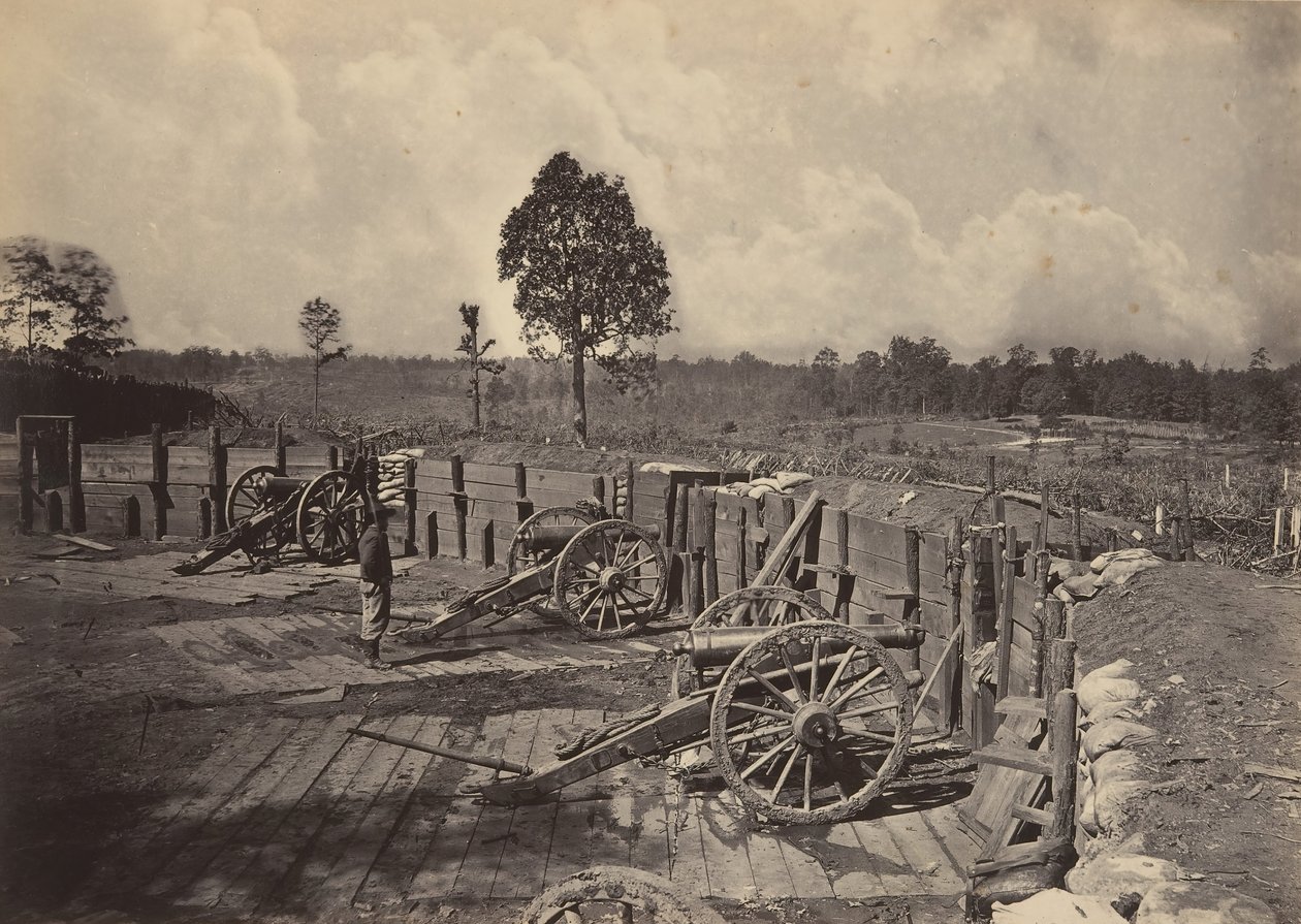 Rebellenwerken voor Atlanta, Georgia Nr. 2, 1860s door George N. Barnard