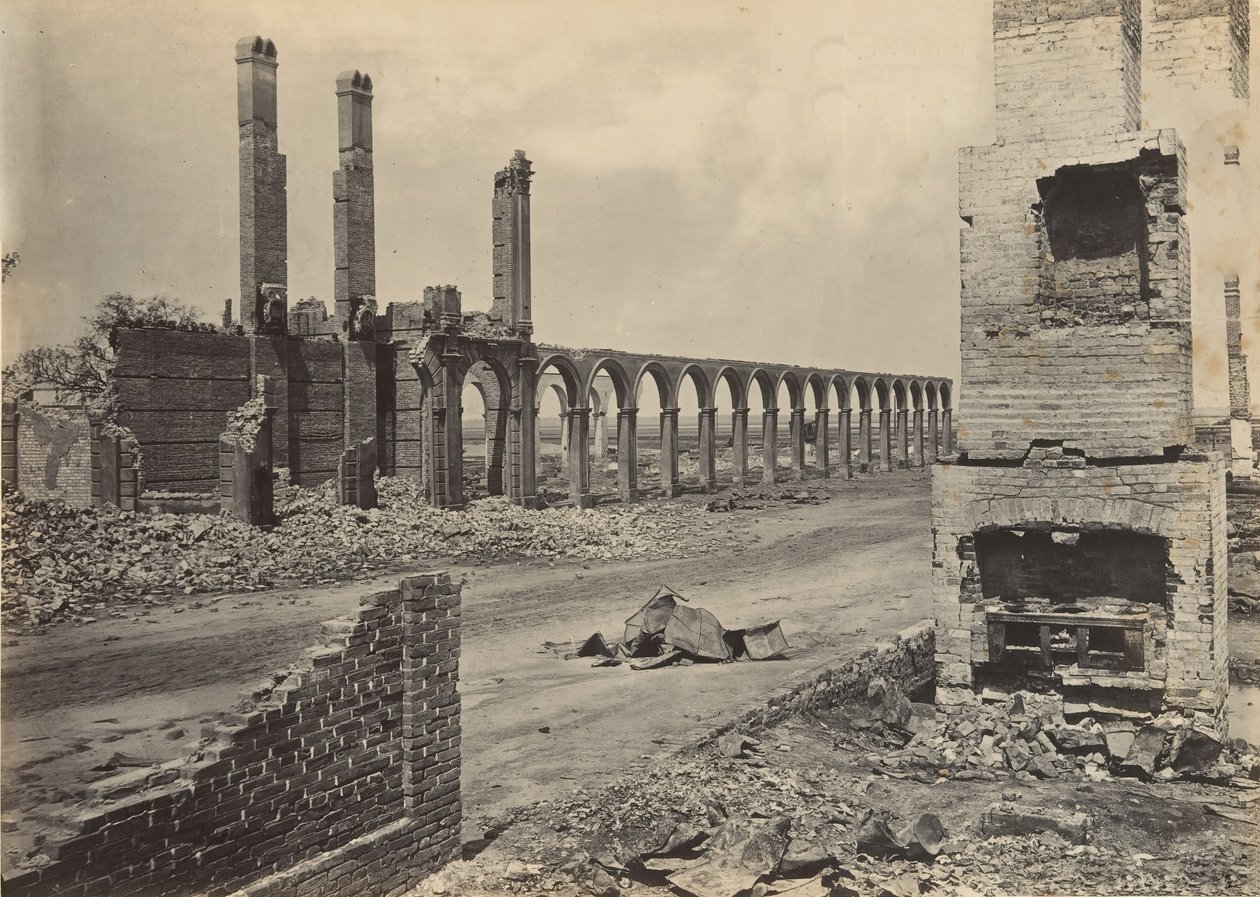 Ruïnes van het R.R. Depot, Charleston, South Carolina, 1860s door George N. Barnard