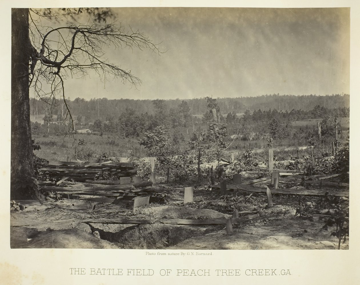 Het slagveld van Peach Tree Creek, Ga., 1864-66 door George N. Barnard