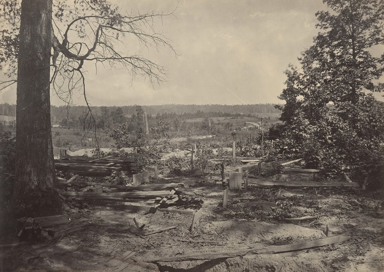 Het slagveld van Peach Tree Creek, Georgia, 1860s door George N. Barnard