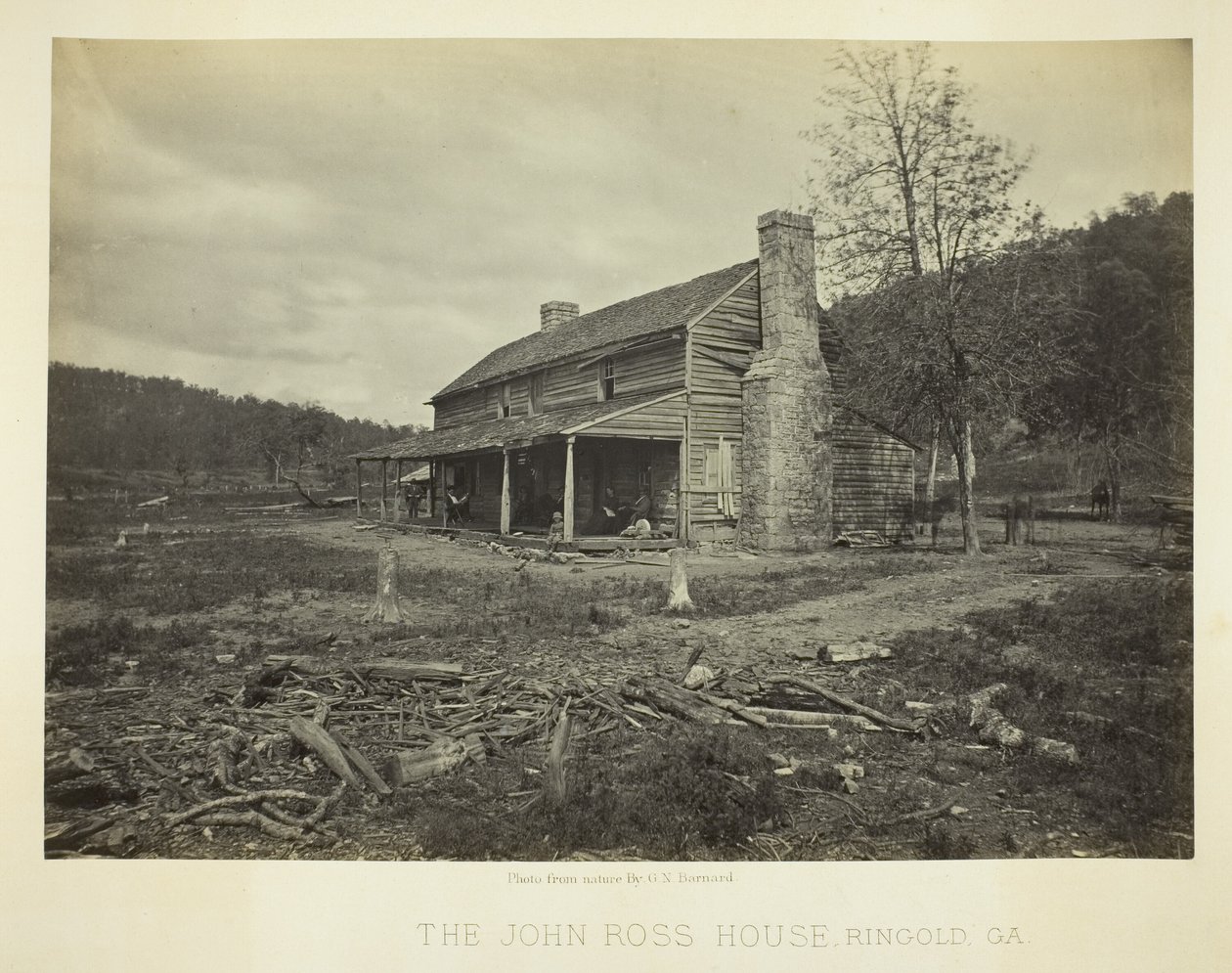 Het John Ross-huis, Ringold, GA door George N. Barnard