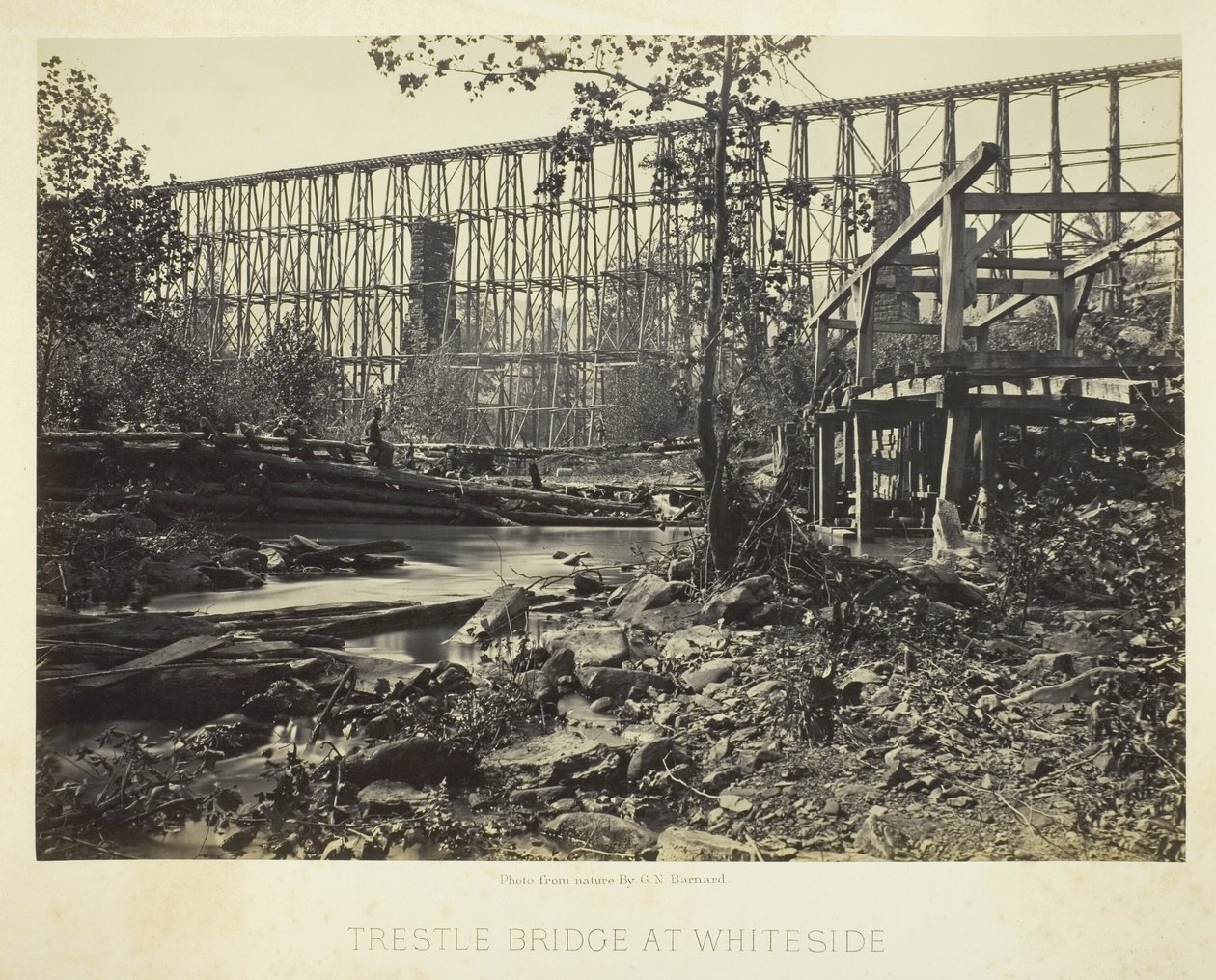 Draaibrug bij Whiteside door George N. Barnard