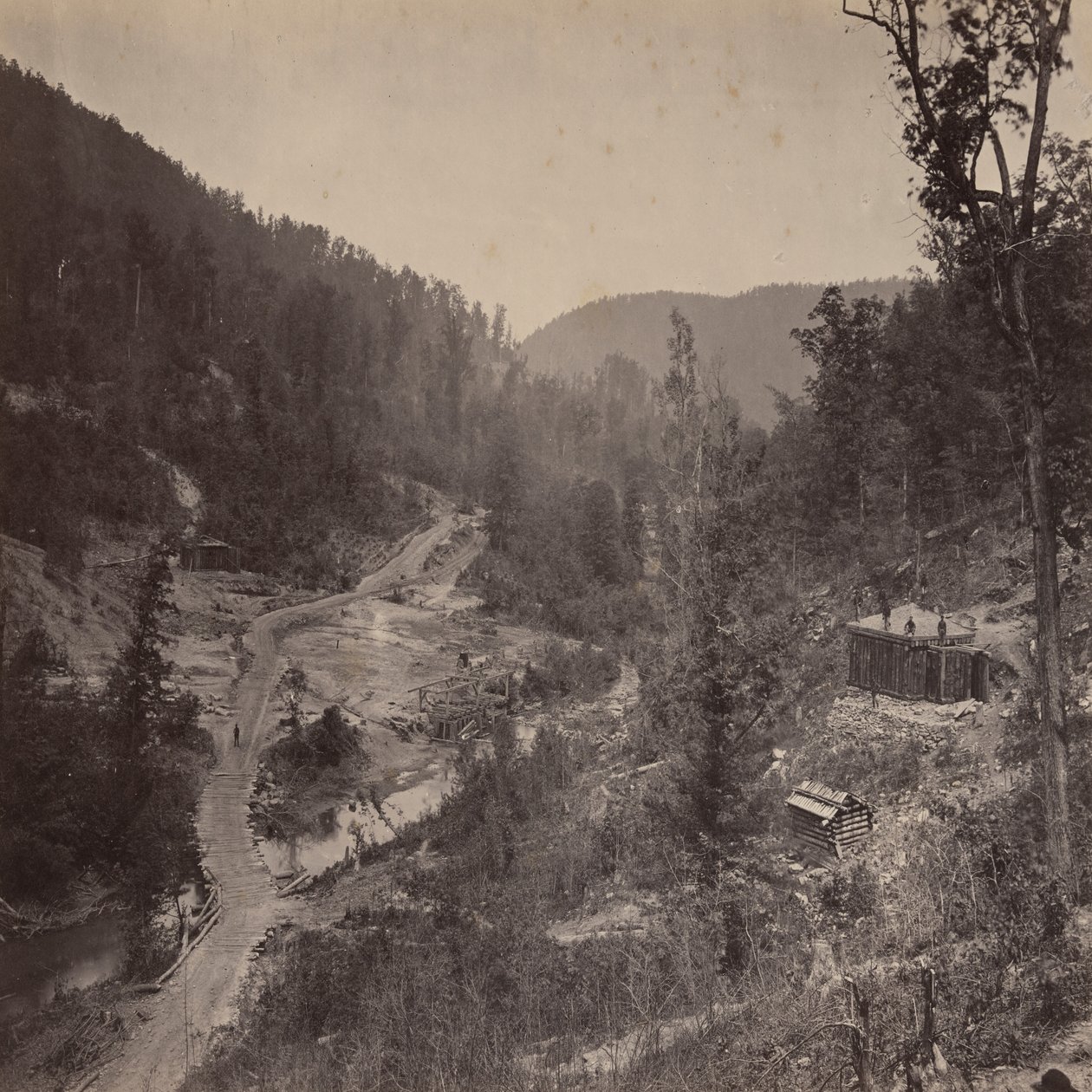 Whiteside Valley onder de brug door George N. Barnard