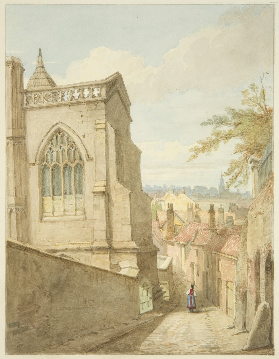 Oostelijke uiteinde van St. Mary Redcliffe door George Orleans Delamotte