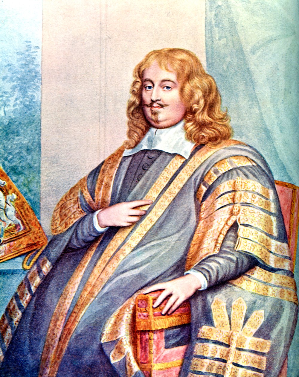 Edward Hyde, 1e Graaf van Clarendon, 17e-eeuwse Engelse staatsman en historicus, ca. 1905 door George Perfect Harding