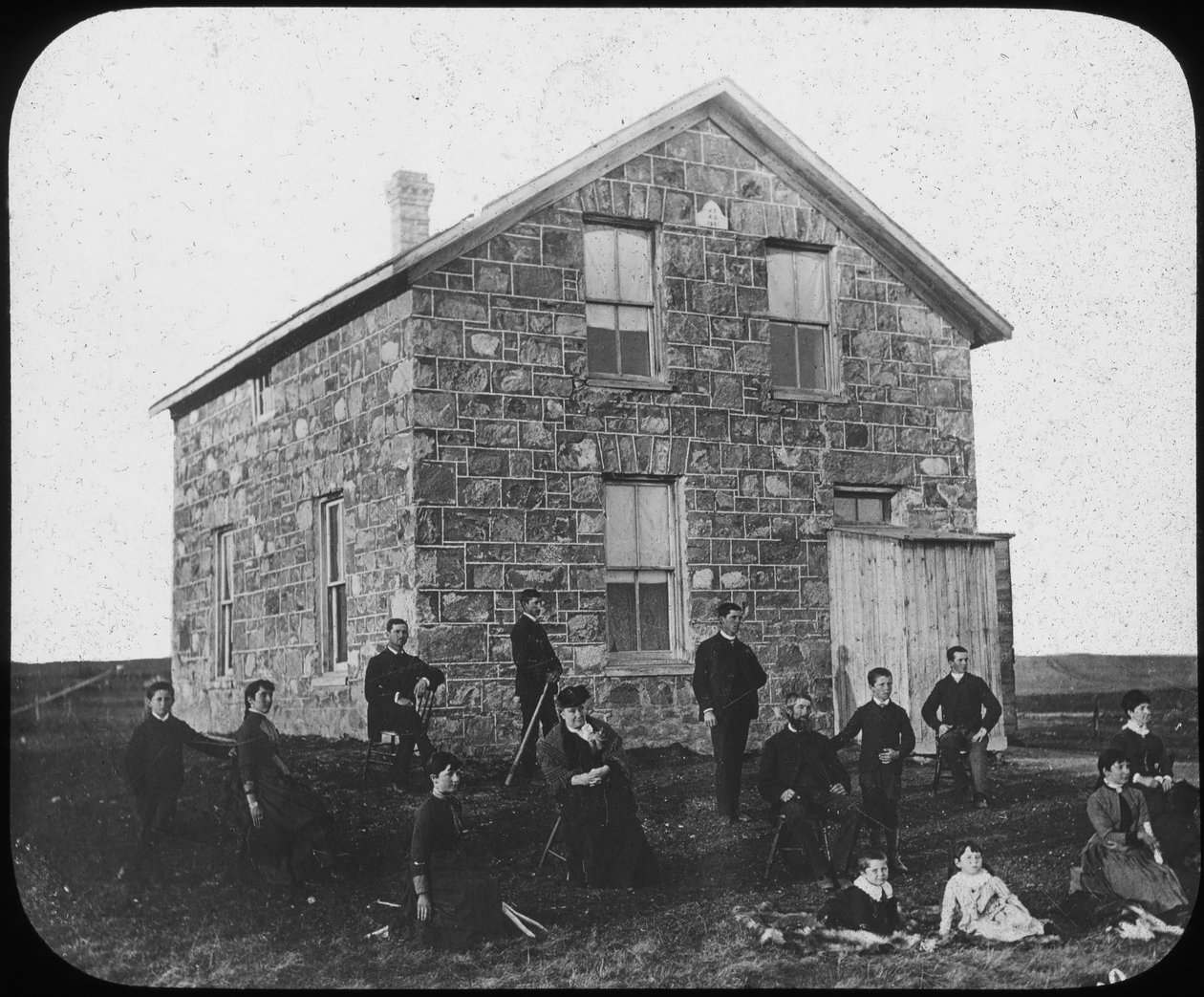 Een nederzetterswoning, Canada, eind 19e eeuw door George Philip and Son Ltd