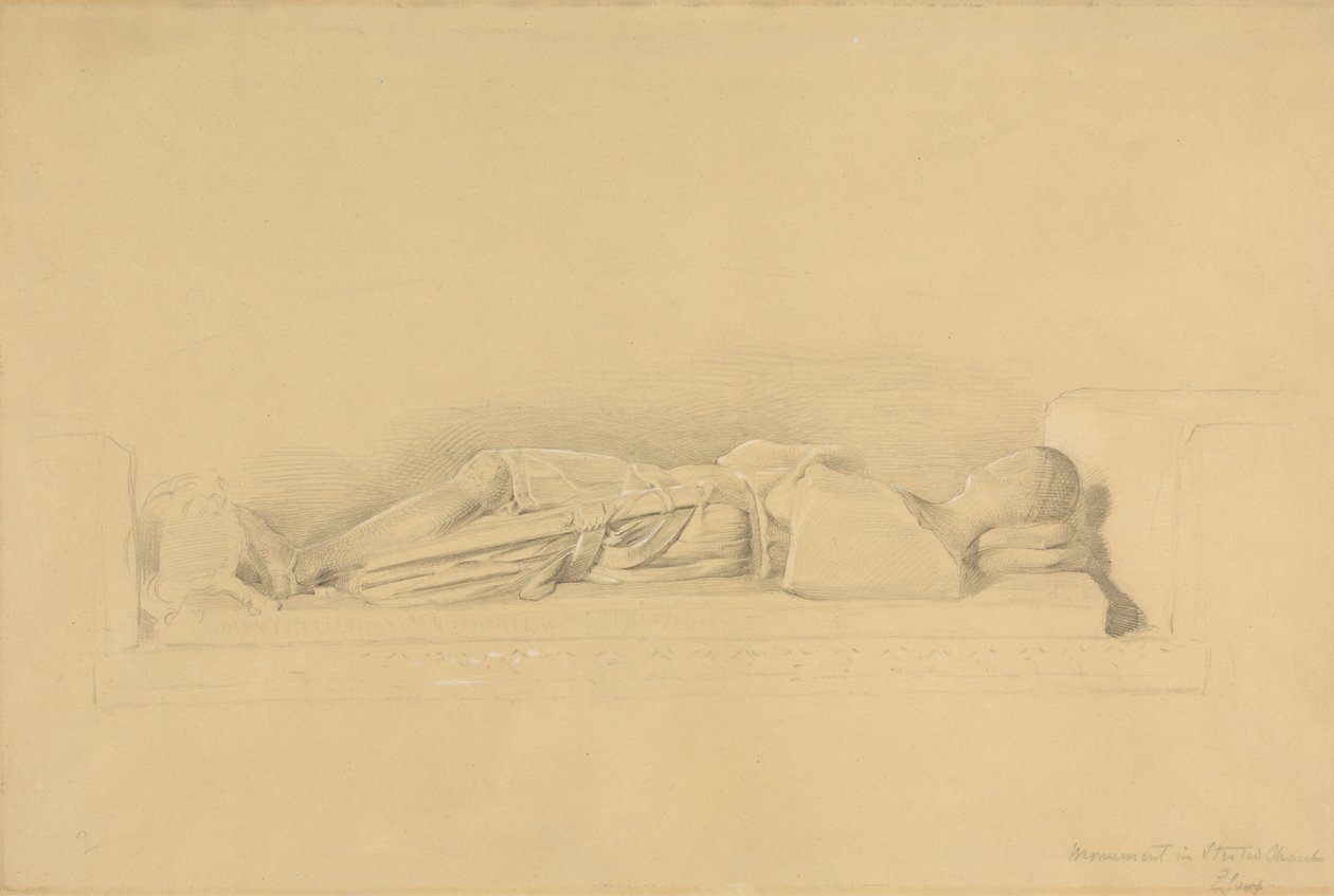 Beeld van een kruisvaarder, Stisted Church door George Richmond