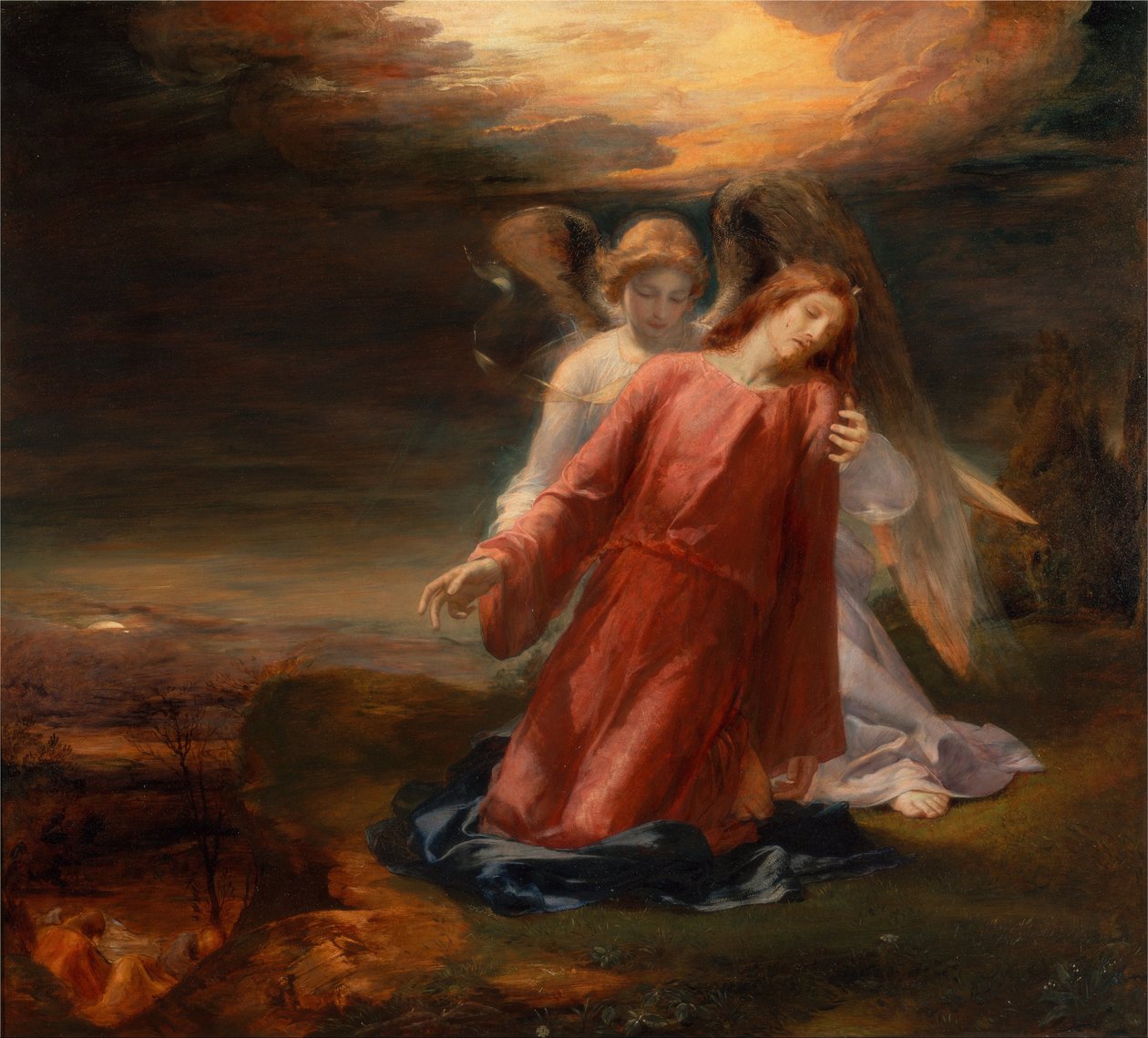De lijdensweg in de hof van Getsemane door George Richmond