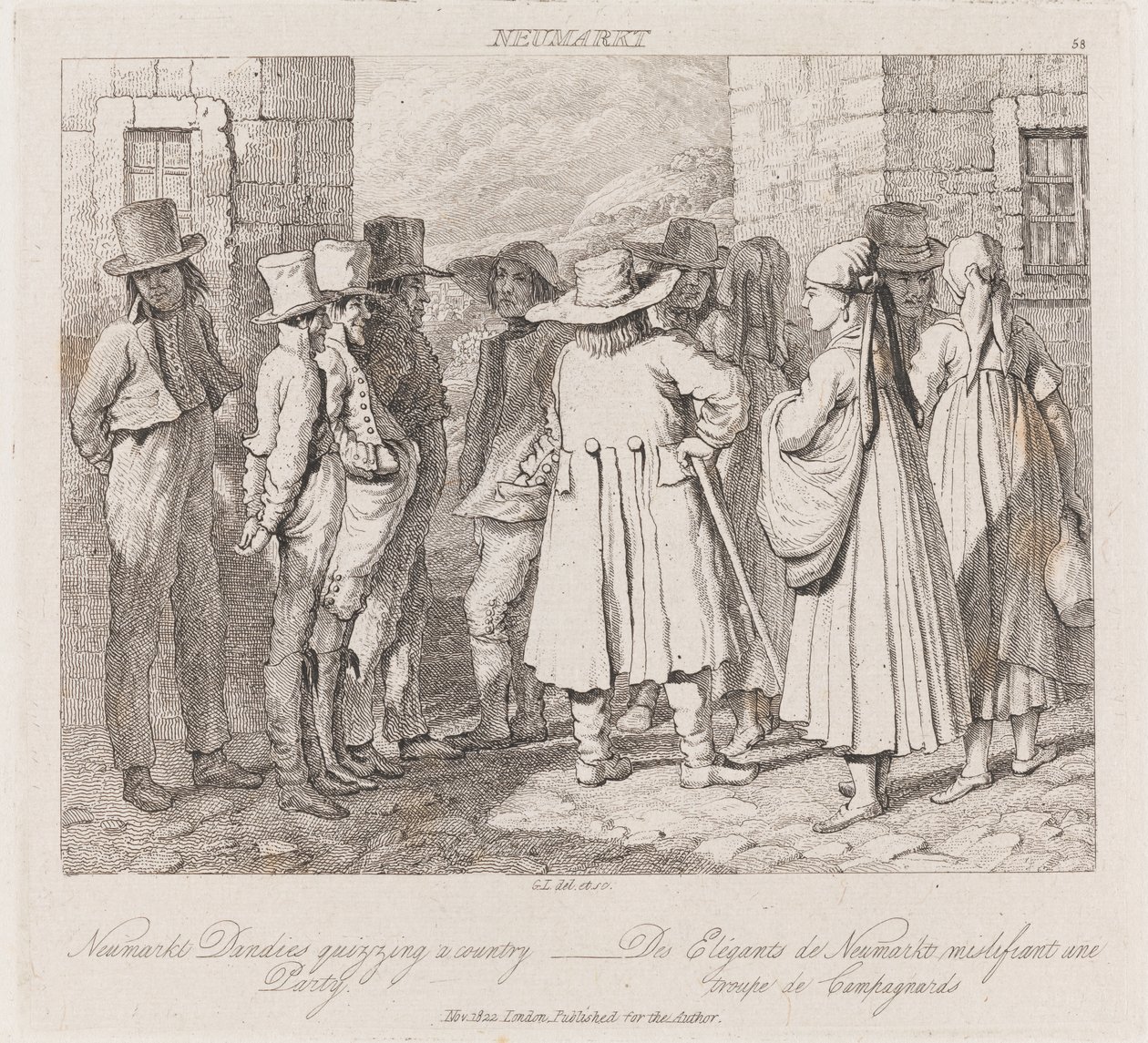 Dandies, Neumarket, c.1821 door George Robert Lewis