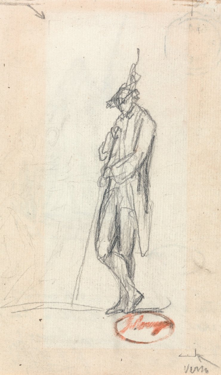 Een staande mannelijke figuur door George Romney