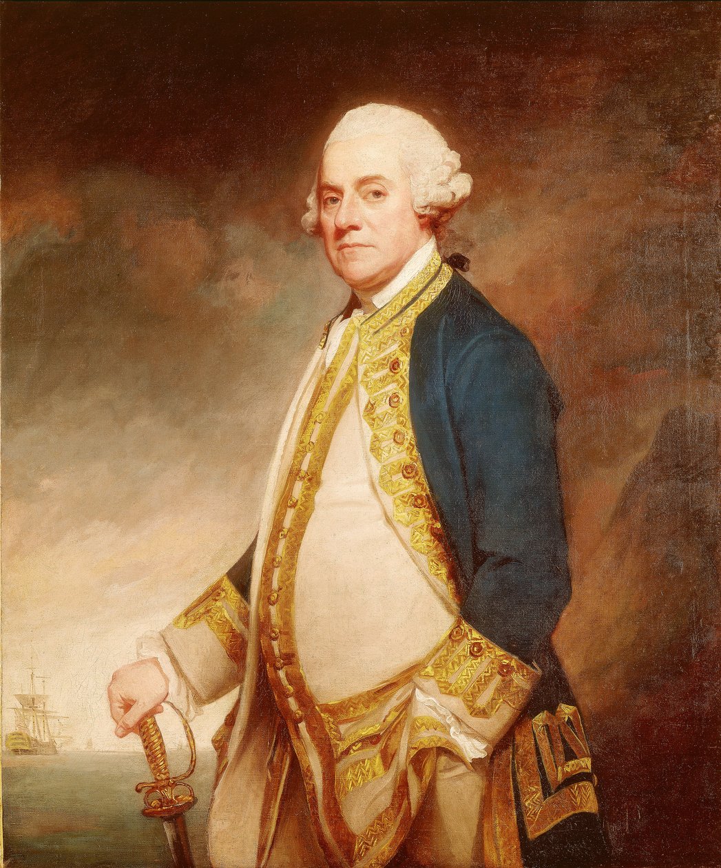 Admiraal Sir Charles Hardy (circa 1716-1780) door George Romney