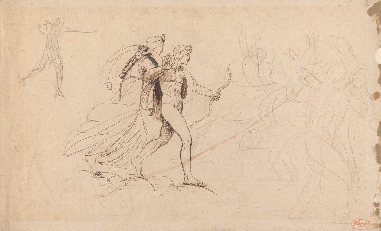 Apollo en Diana voor "De vernietiging van Niobe