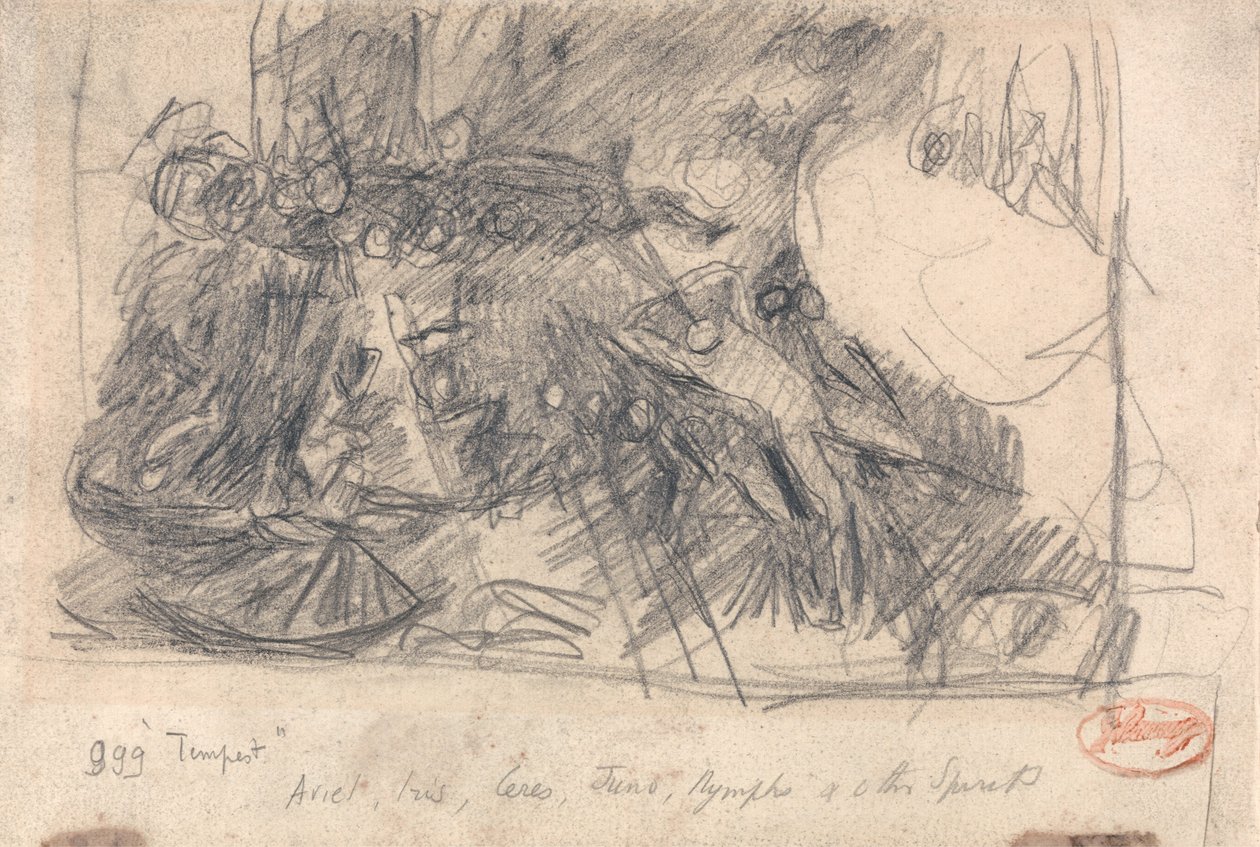 Compositie: figuurstudie, mogelijk Satan als heerser over de hel door George Romney