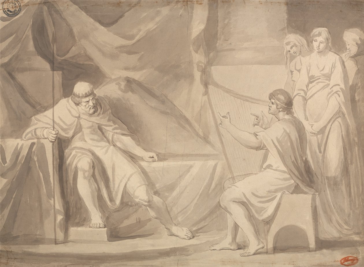 David vóór Saul door George Romney