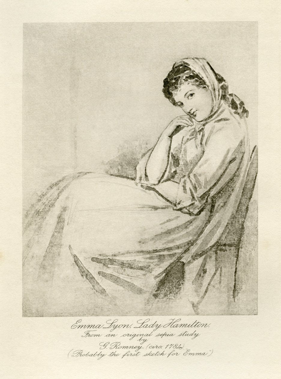 Emma Lady Hamilton door George Romney