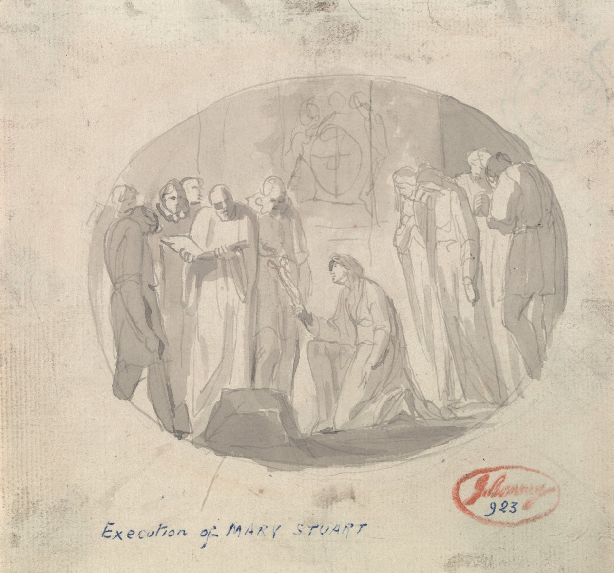 De executie van Mary Stuart door George Romney