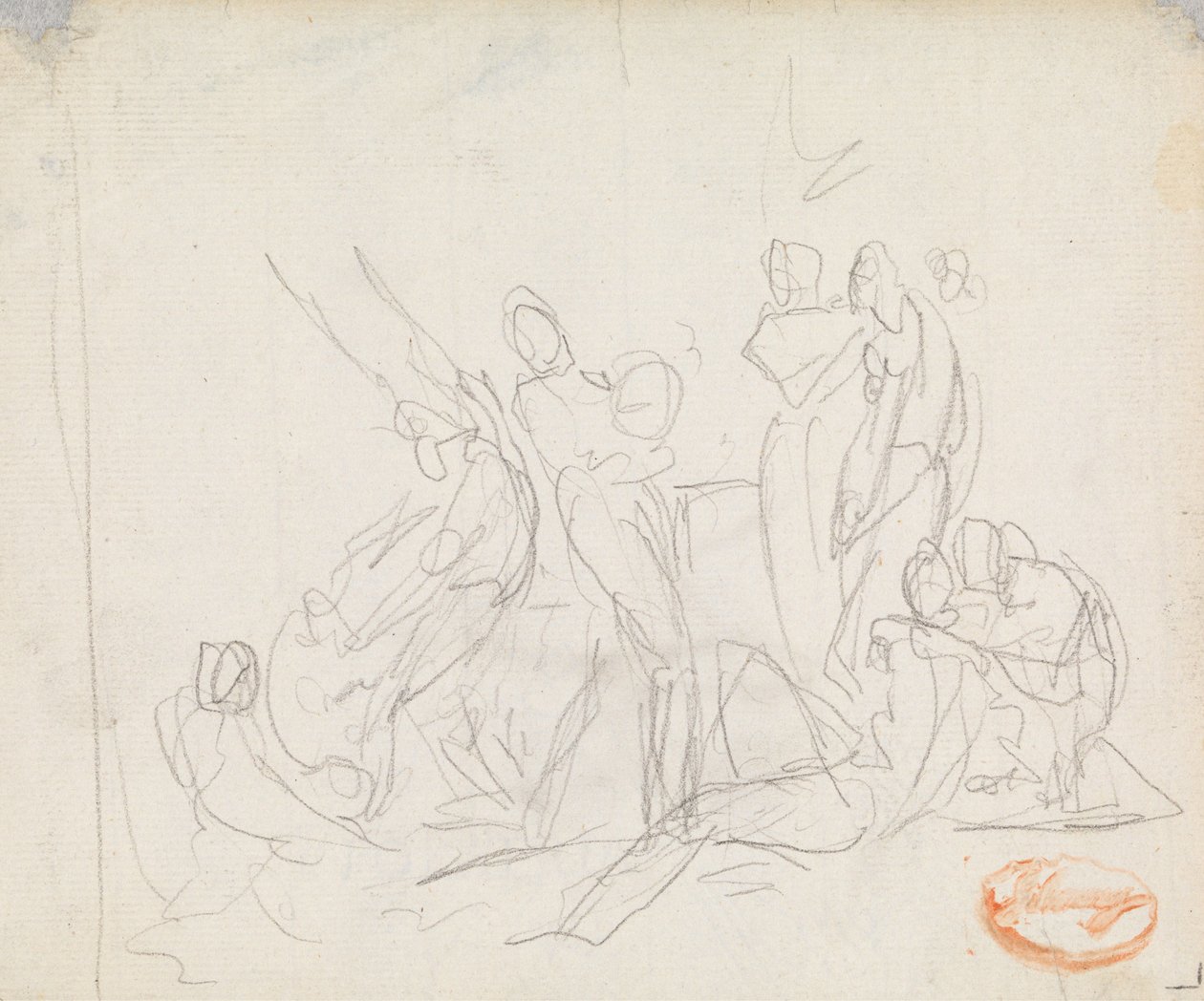 Studie naar figuurcompositie 14 door George Romney