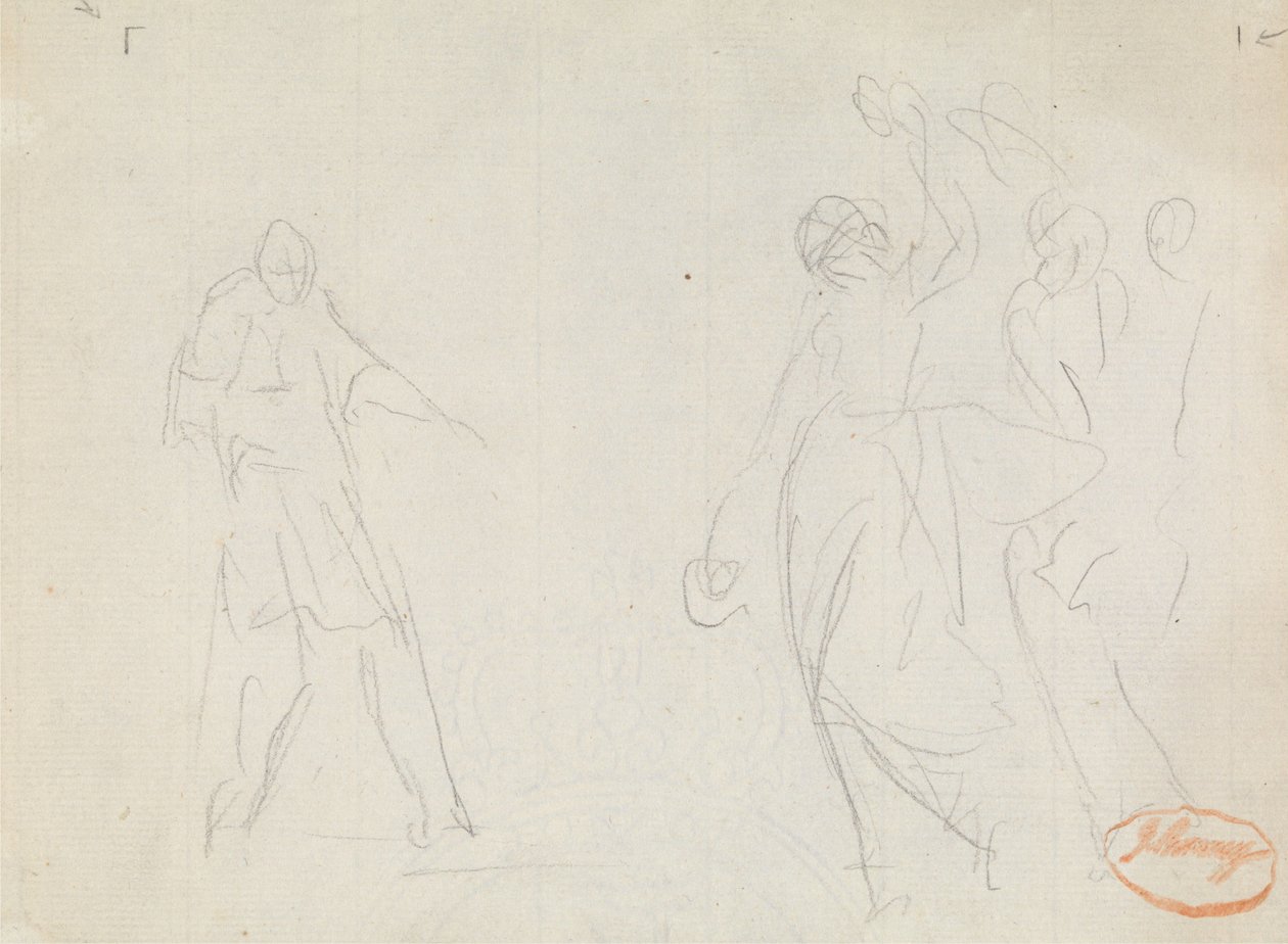 Studie naar figuurcompositie 39 door George Romney