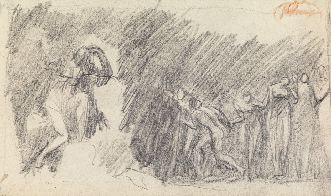 Studie naar figuurcompositie 5 door George Romney