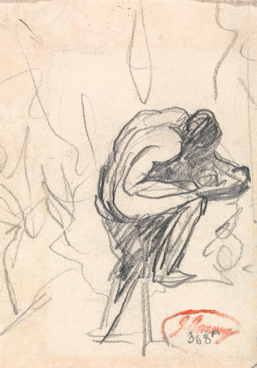 Figuur staand, met gebogen knie door George Romney