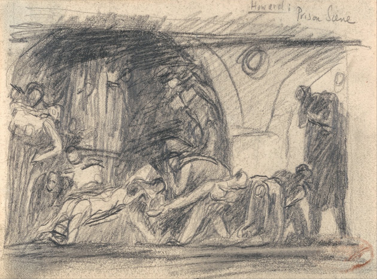 Howard op bezoek in de gevangenis door George Romney