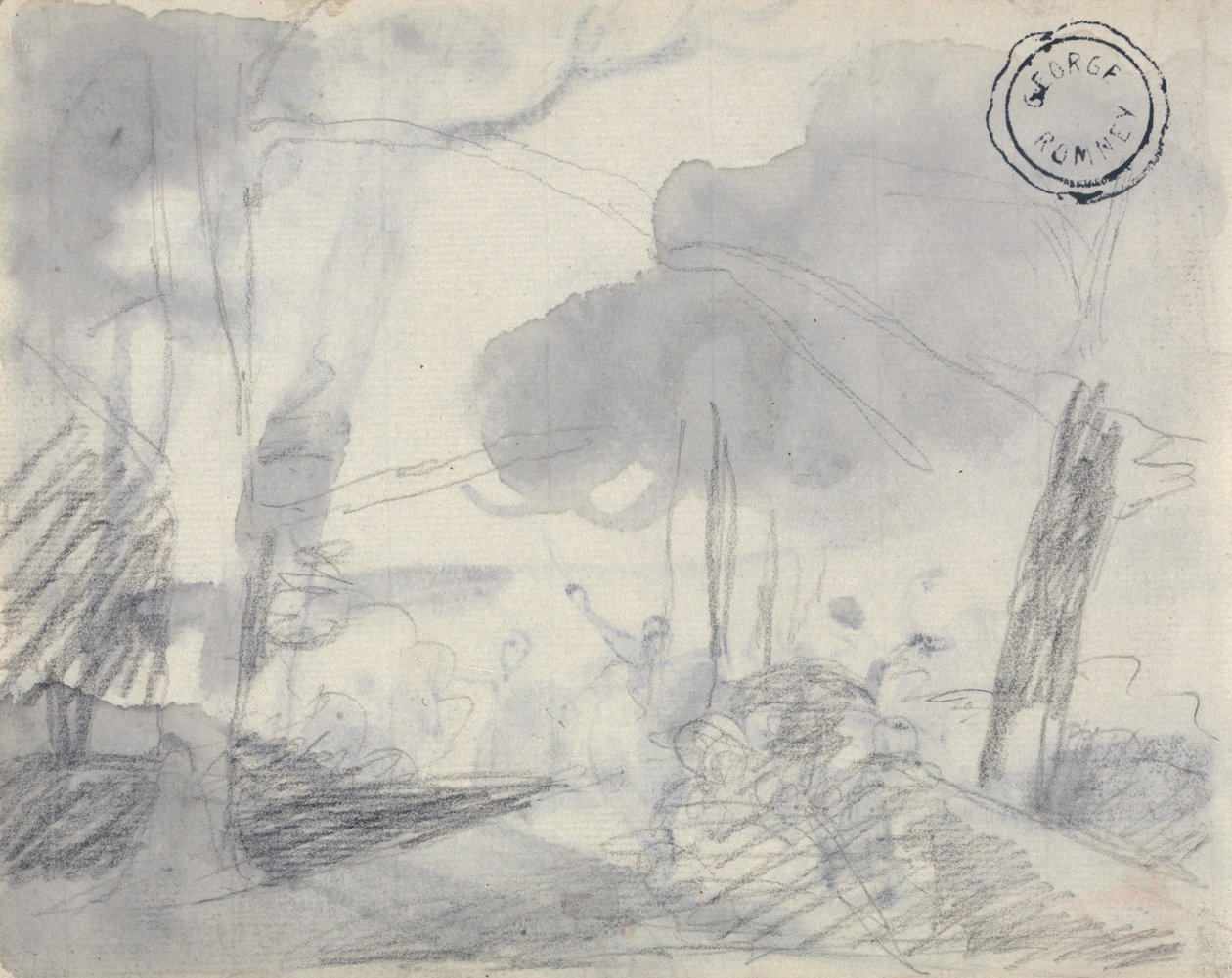 Landschapsstudie door George Romney