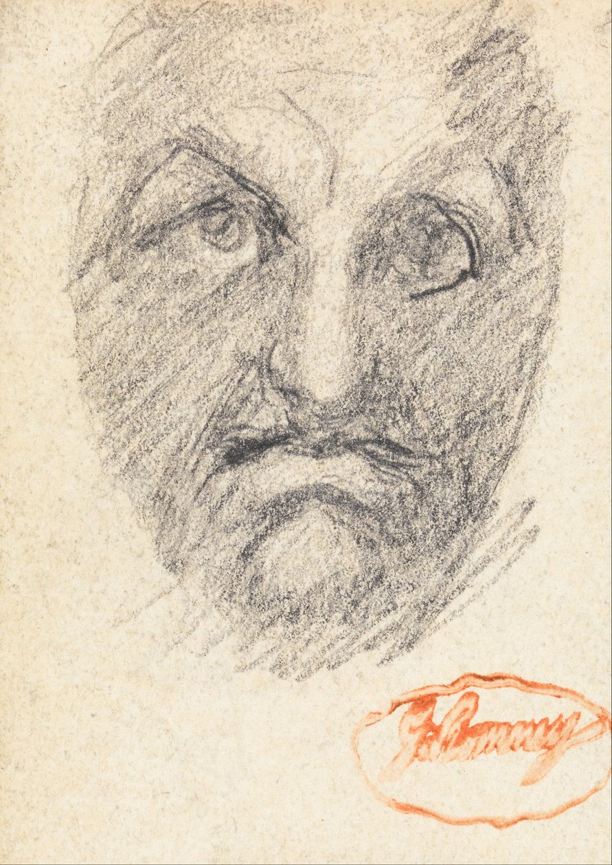 Mannelijk hoofd 1 door George Romney