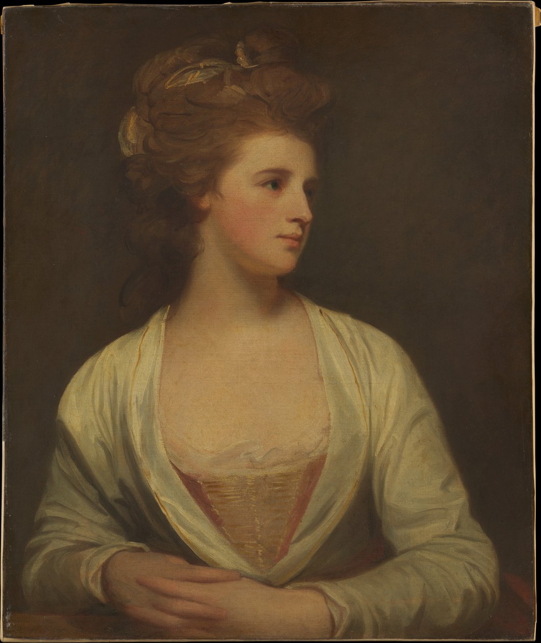 Portret van een vrouw, vermoedelijk Emily Bertie Pott (overleden in 1782) door George Romney