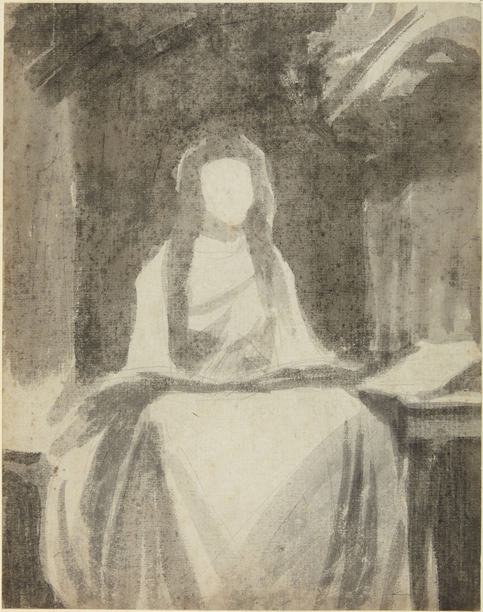 Portretstudie van Lady Hamilton als Sint-Cecilia door George Romney