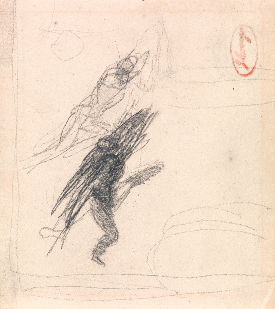 Mogelijk één liggende figuur en één dansende figuur door George Romney