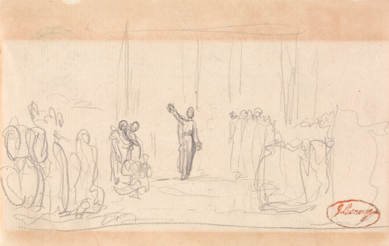 Misschien een menigte voor een profetes door George Romney
