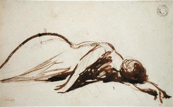 Neergevallen vrouw door George Romney