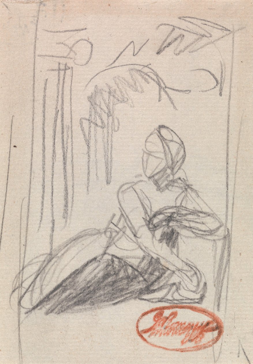 Liggende vrouwenfiguur door George Romney