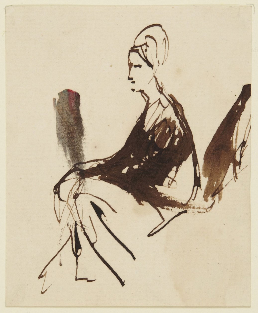 Zittende vrouwenfiguur door George Romney