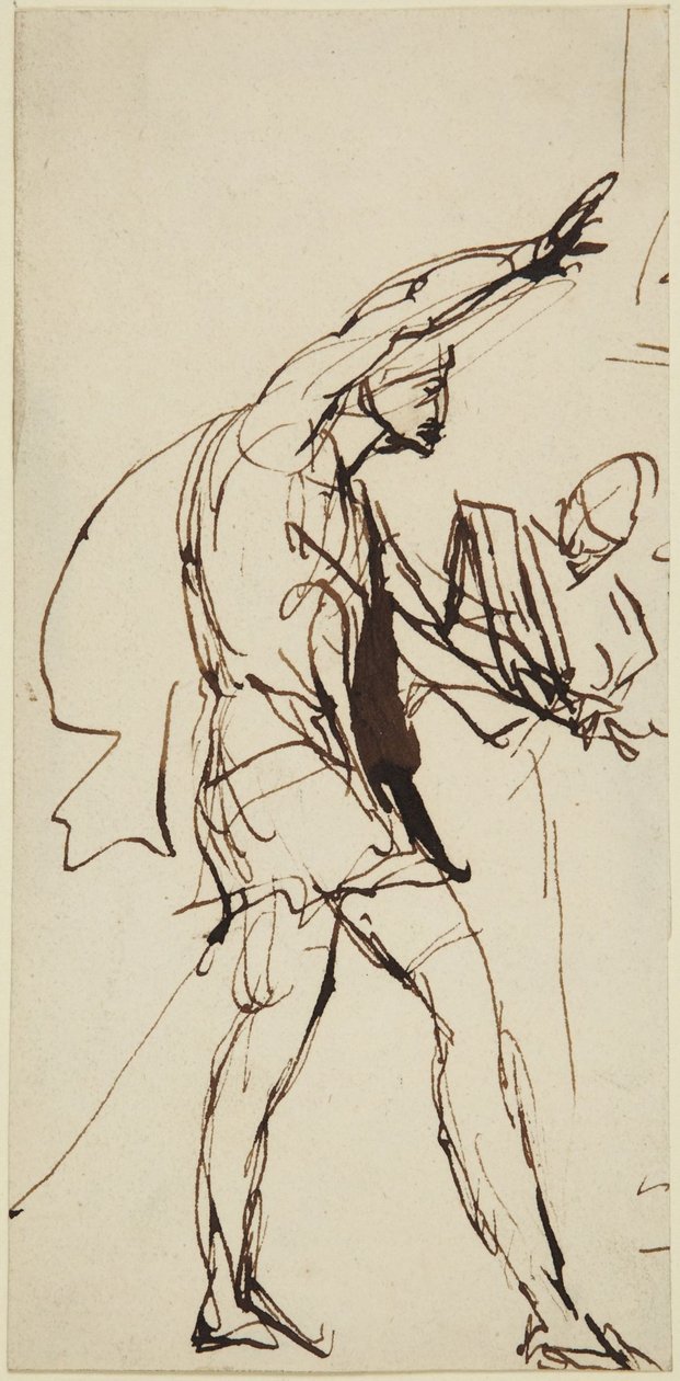 Schets van het personage Macbeth in de banketscène uit Macbeth door George Romney