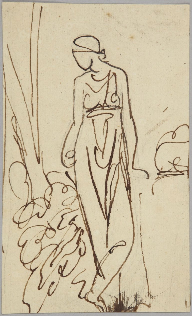 Staand vrouwenfiguur, portretstudie door George Romney