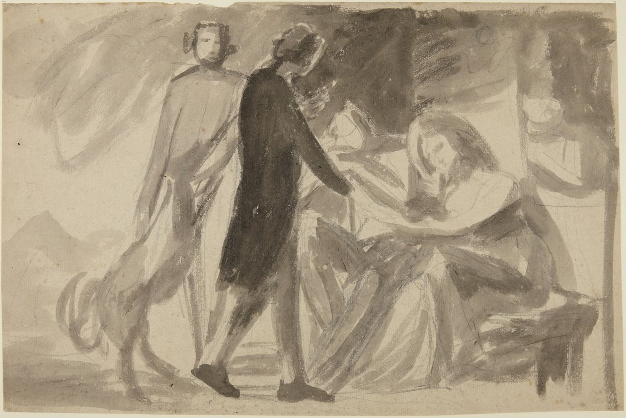 Studie voor een groepsportret () door George Romney