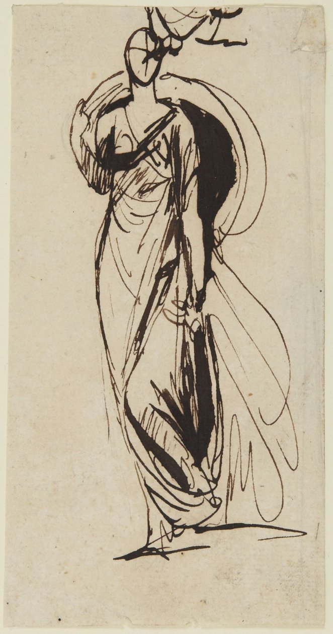 Studie voor het portret van burggravin Bulkeley door George Romney