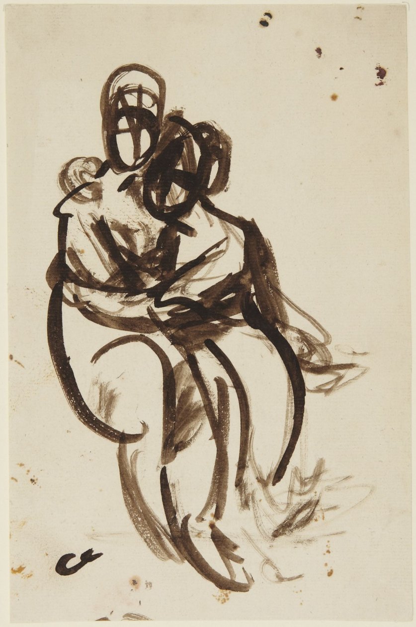 Studie voor het portret van de zusjes Milner door George Romney