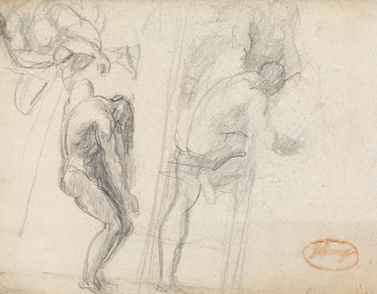 Studie van een mannelijk figuur door George Romney