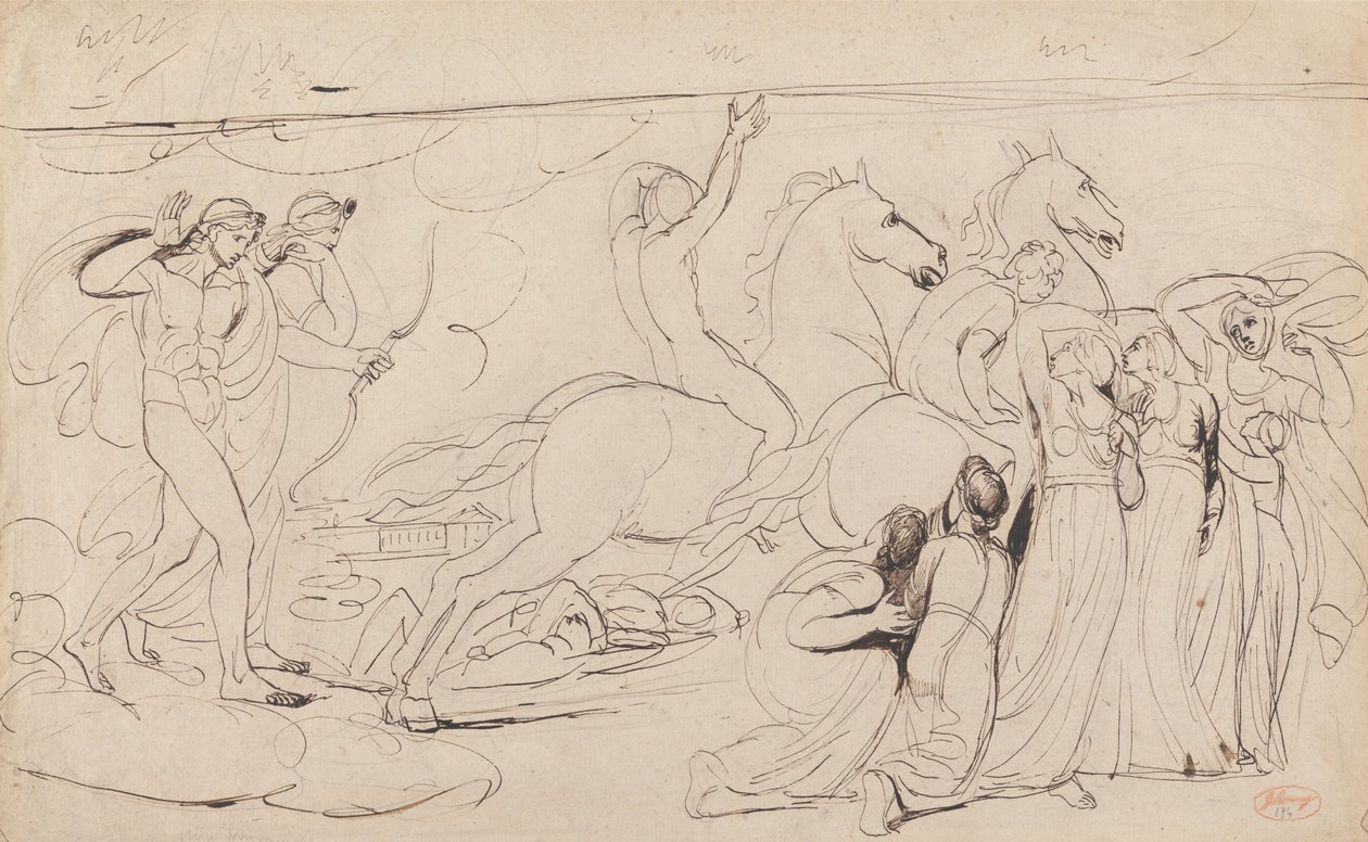 De vernietiging van de kinderen van Niobe door George Romney