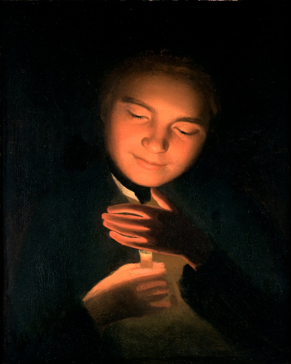 De broer van de kunstenaar James, met een kaars, 1761 door George Romney
