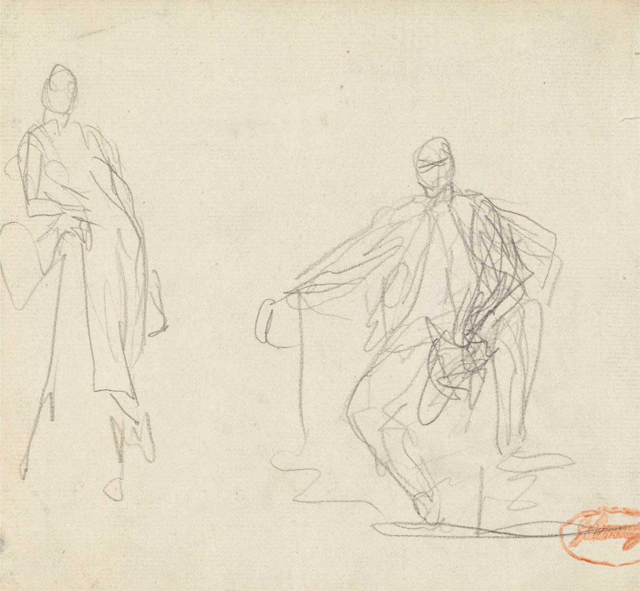 Twee figuurstudies 30 door George Romney