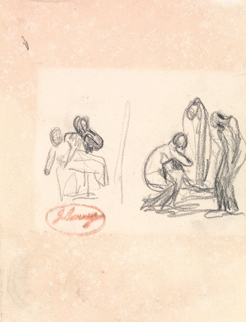 Twee schetsen van spelende kinderen door George Romney