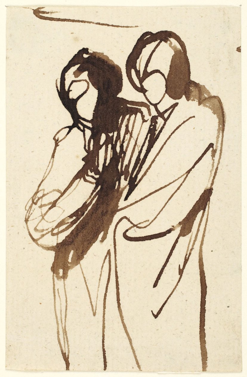 Twee staande figuren door George Romney