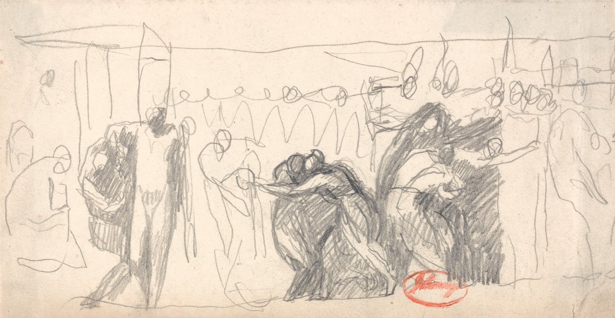 Groep onbekende figuren door George Romney