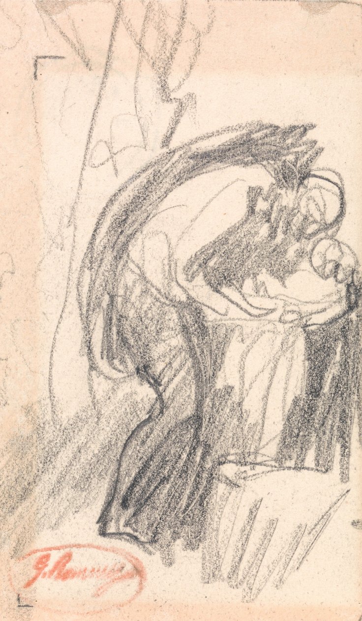Onbekende persoon: een man met een kind door George Romney